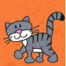 Katze Schnurrli auf orange