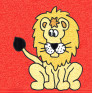 Löwe Shumba auf rot