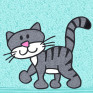 Katze Schnurrli auf aqua