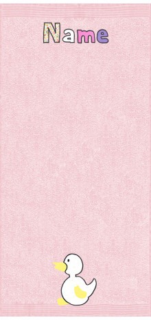 Quakende Ente auf rosa