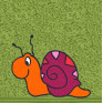 Rasende Schnecke auf moosgrün